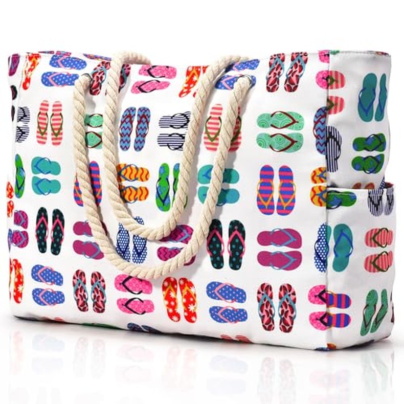 Beach Bags for Women Large Waterproof Beach Tote Bag Zipper Beach Bags Waterproof Sandproof detail