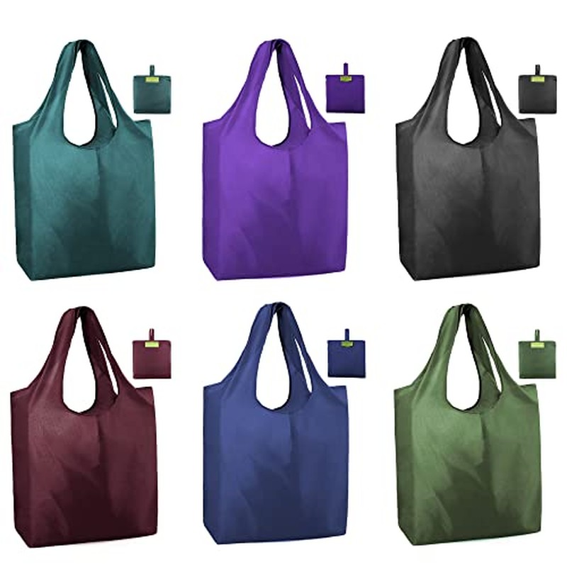 Reusable Grocery Bags Heavy Duty Extra Large 6 Pack Foldable