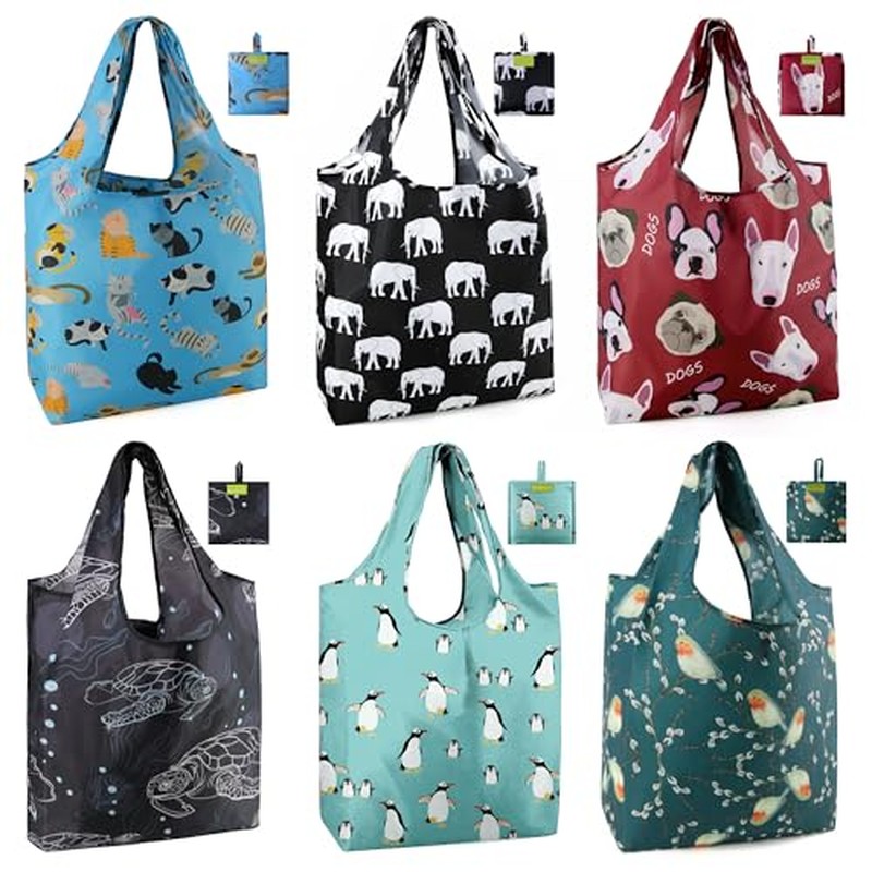Reusable Grocery Bags Heavy Duty Extra Large 6 Pack Foldable Tote Bag - Cloth Grocery Bags