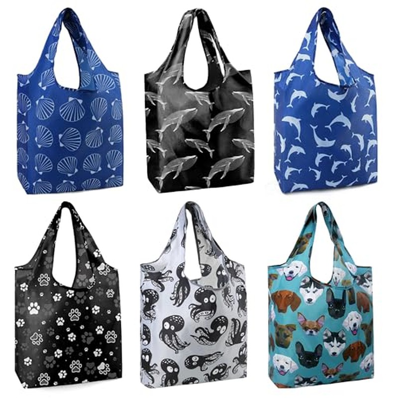 Reusable Grocery Bags Heavy Duty Extra Large 6 Pack Foldable Tote Bag - Cloth Grocery Bags