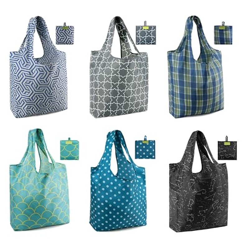 Reusable Grocery Bags Heavy Duty Extra Large 6 Pack Foldable Tote Bag - Cloth Grocery Bags detail