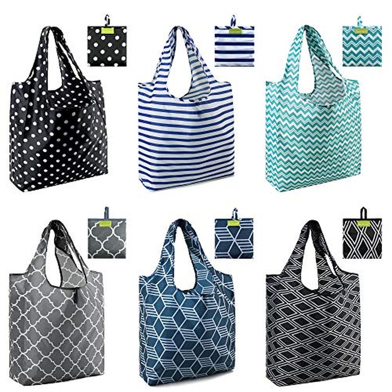 Reusable Grocery Bags Heavy Duty Extra Large 6 Pack Foldable Tote Bag - Cloth Grocery Bags detail