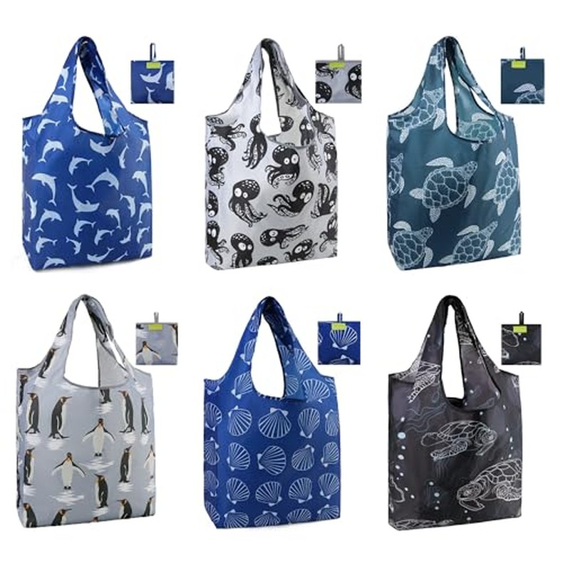 Reusable Grocery Bags Heavy Duty Extra Large 6 Pack Foldable Tote Bag - Cloth Grocery Bags detail