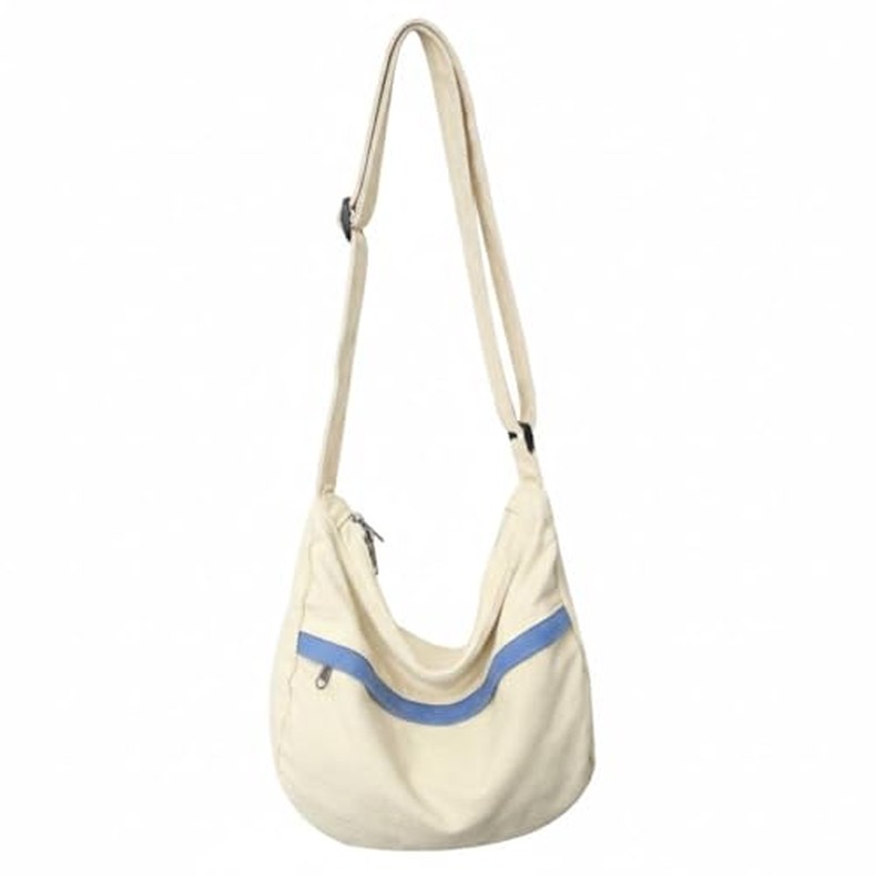 Canvas Casual Messenger Bag Hobo Crossbody Bag Canvas Shouder Tote Handbag for Women and Men detail