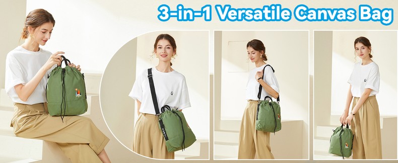 Canvas Crossbody Bag for Women Tote Handbag Slouchy Shoulder Bag detail