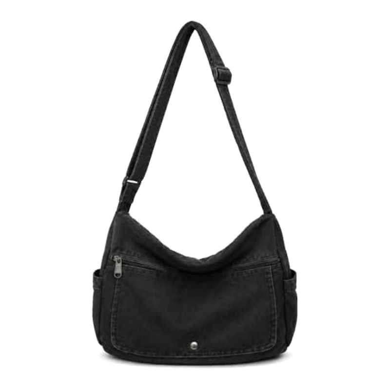 Canvas Multiple Pockets Messenger Bag Casual Satchel Crossbody Shoulder Purse Hobo Tote Handbag