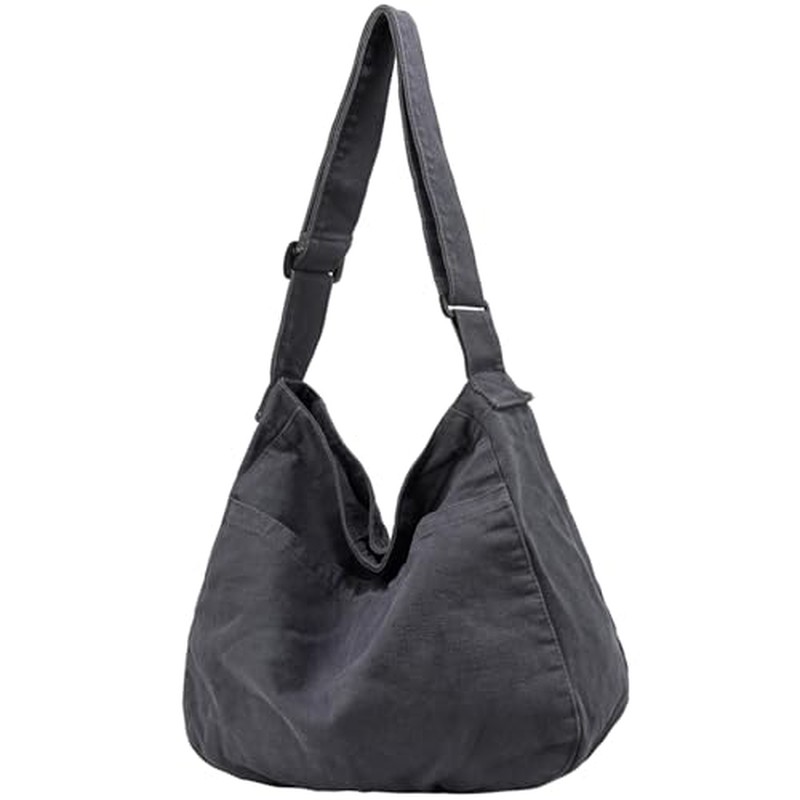 Canvas Tote Bag Casual Hobo Crossbody Shoulder Bag for Women