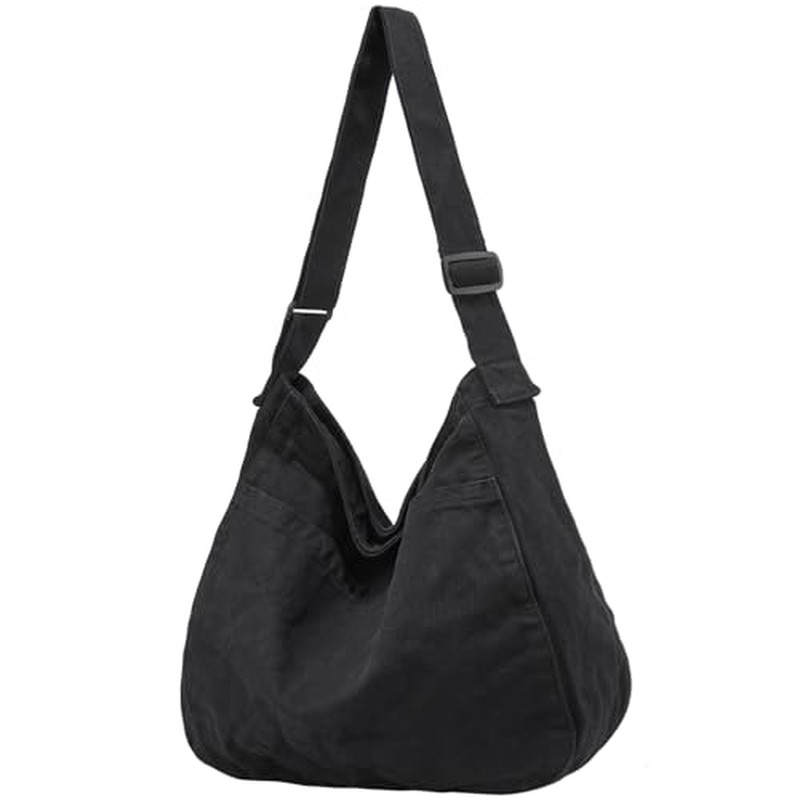 Canvas Tote Bag Casual Hobo Crossbody Shoulder Bag for Women and Men Large Purse Messenger Bag Trave