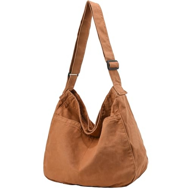 Canvas Tote Bag Casual Hobo Crossbody Shoulder Bag for Women and Men Large Purse Messenger Bag Trave detail