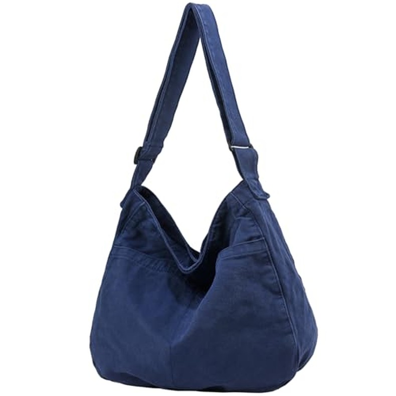 Canvas Tote Bag Casual Hobo Crossbody Shoulder Bag for Women and Men Large Purse Messenger Bag Trave detail