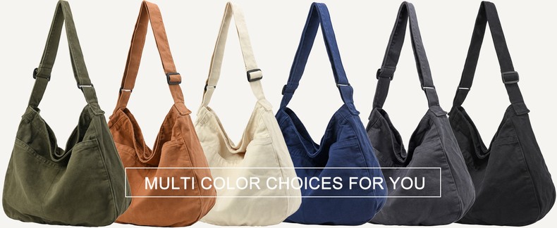 Canvas Tote Bag Casual Hobo Crossbody Shoulder Bag for Women and Men Large Purse Messenger Bag Trave detail