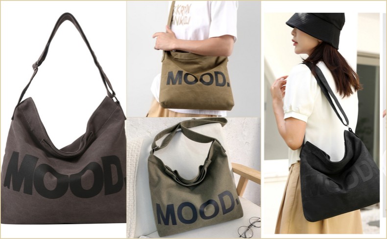 Canvas Tote Bag,Crossbody Shoulder Tote Bag for Women and Men Zipper Messenger Bag Travel Shoulder B detail