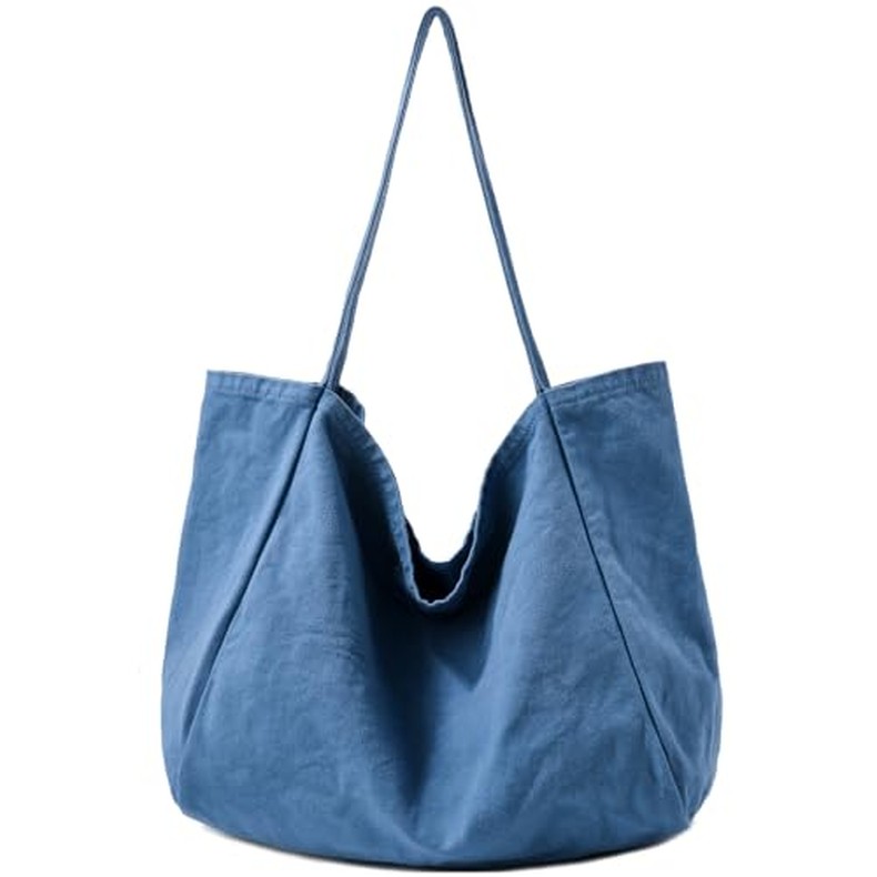 Canvas Tote Bag for Women Large Hobo Shoulder Bag for Work Travel Casual Message Bag Tote Purse hand detail