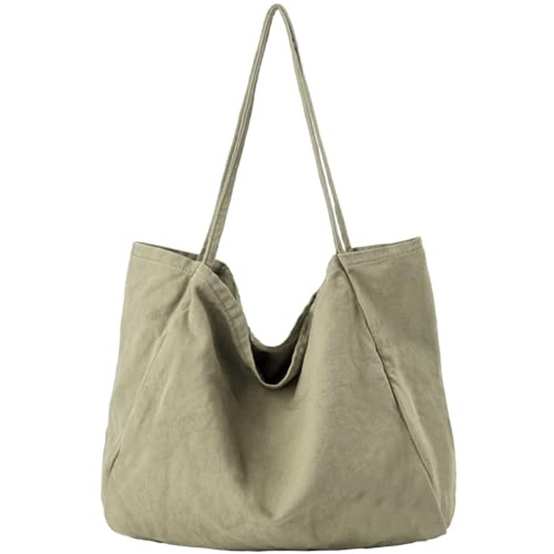 Canvas Tote Bag for Women Large Hobo Shoulder Bag for Work Travel Casual Message Bag Tote Purse hand detail