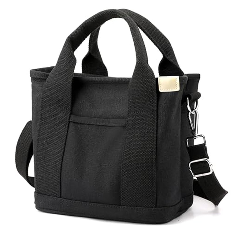 Canvas Tote Bag for Women,Small Totes Bags with Zipper Crossbody Purse with Pockets Large Shoulder H detail