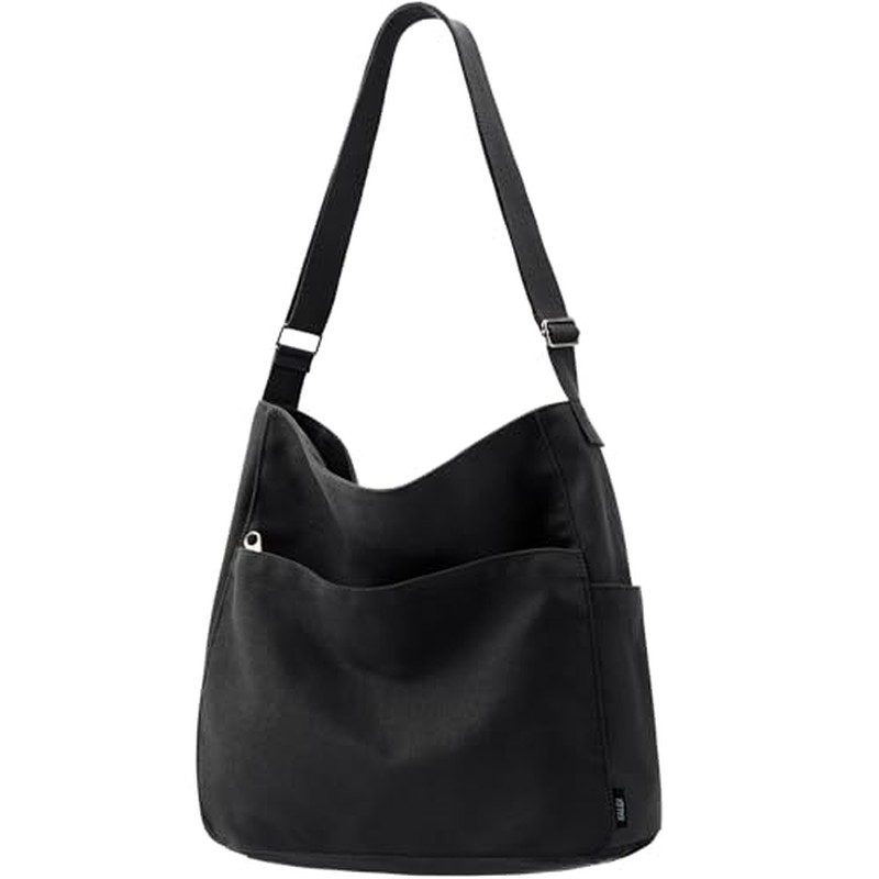 Canvas Tote Bag Zipper Large Crossbody Shoulder Bag Messenge
