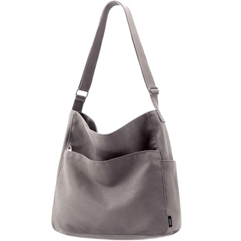 Canvas Tote Bag Zipper Large Crossbody Shoulder Bag Messenger Bag detail