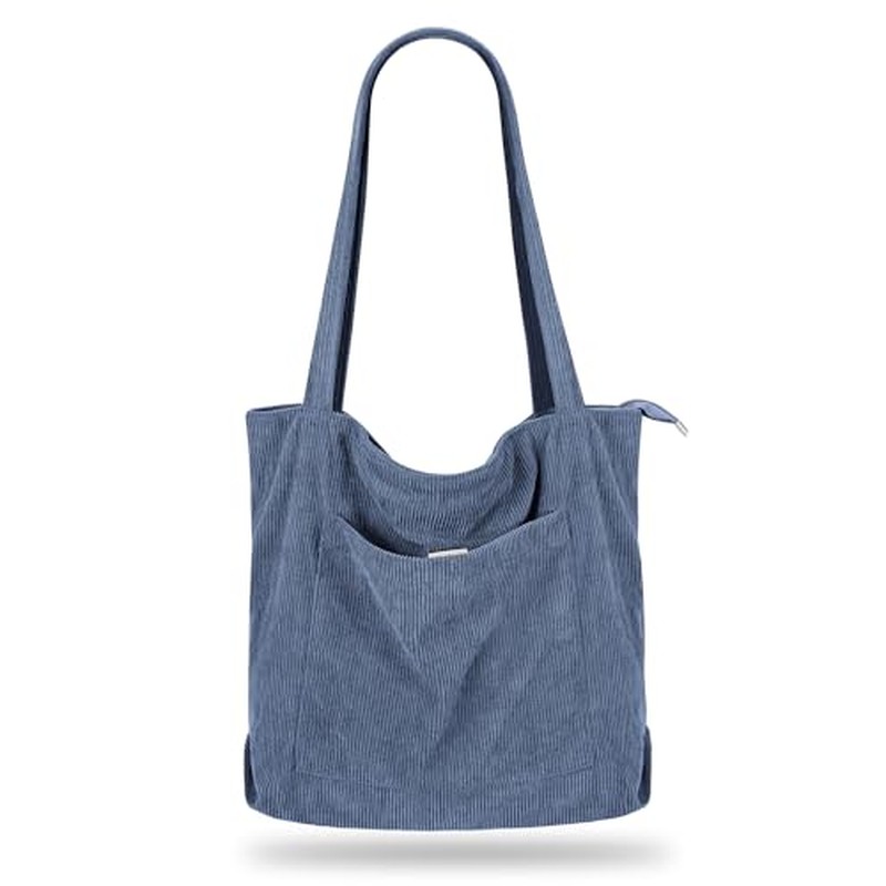 Corduroy Tote Bag for Women,Hobo HandBags with Zipper