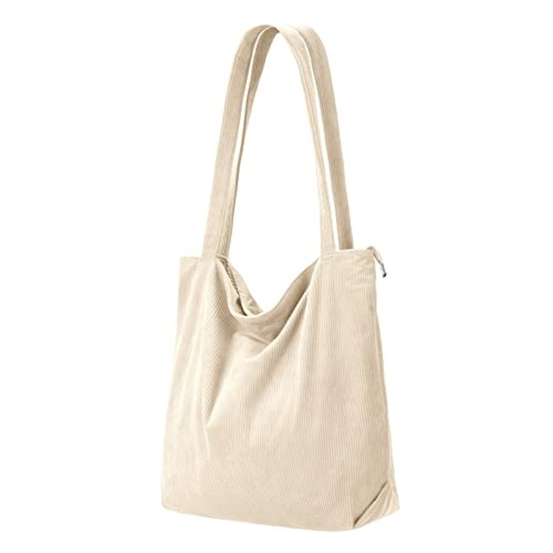 Corduroy Tote Bag for Women,Hobo HandBags with Zipper