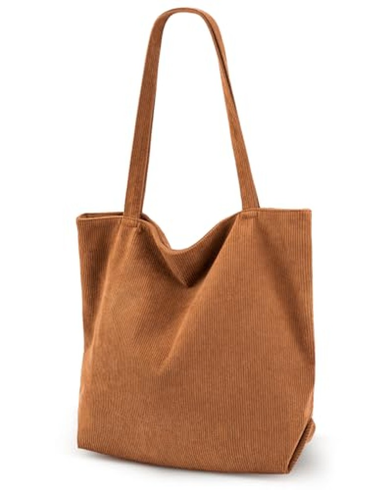 Corduroy Tote Bag for Women,Hobo HandBags with Zipper detail