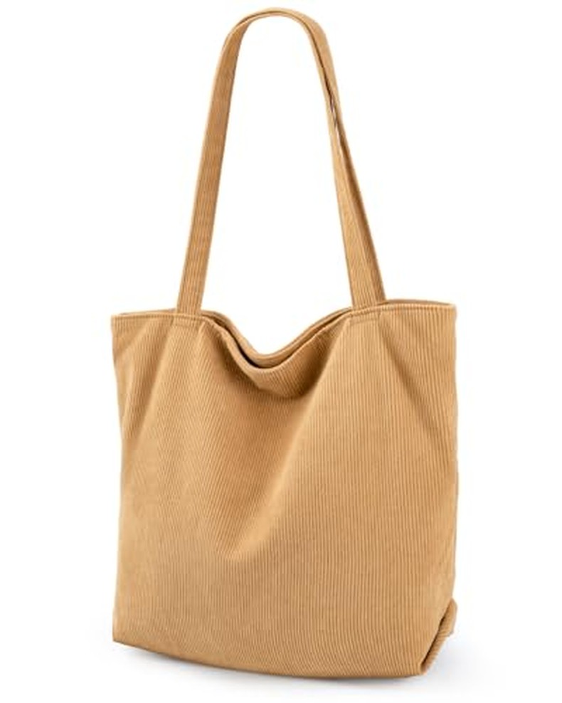 Corduroy Tote Bag for Women,Hobo HandBags with Zipper detail