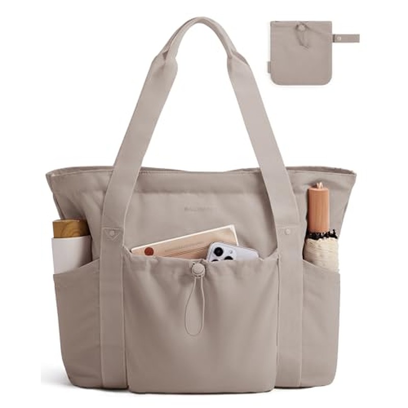 Foldable Tote Bag with Drawstring Bag, Tote Bag Shoulder Bag Top Handle Handbag for Travel