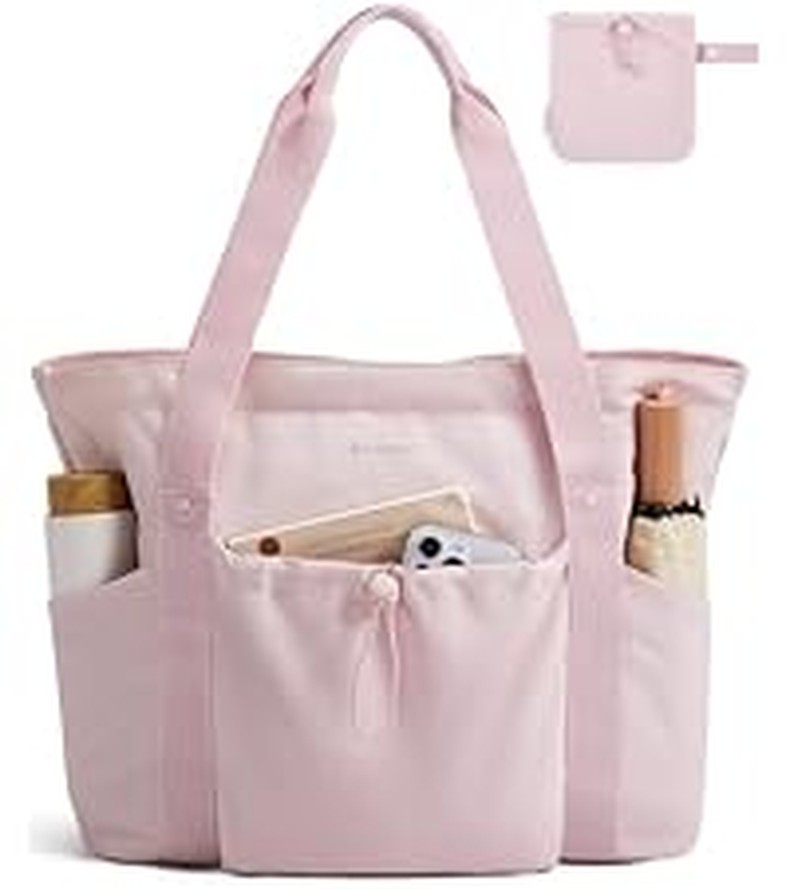 Foldable Tote Bag with Drawstring Bag, Tote Bag Shoulder Bag Top Handle Handbag for Travel detail