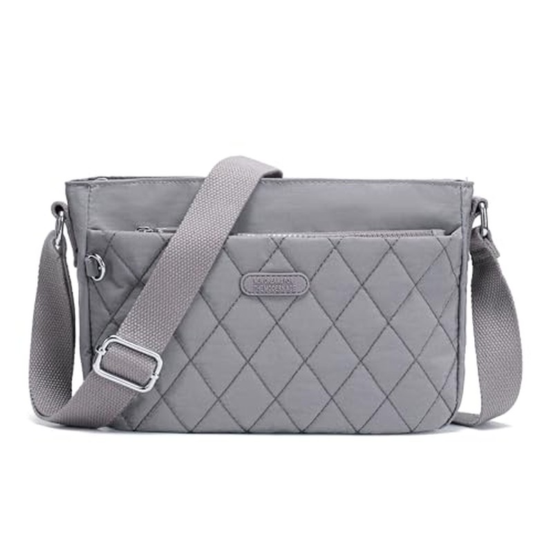 Lightweight Nylon Crossbody Bag for Women Small Quilted Shoulder Purse