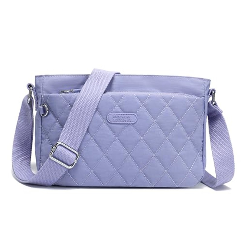 Lightweight Nylon Crossbody Bag for Women Small Quilted Shoulder Purse