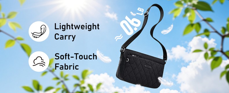 Lightweight Nylon Crossbody Bag for Women Small Quilted Shoulder Purse detail