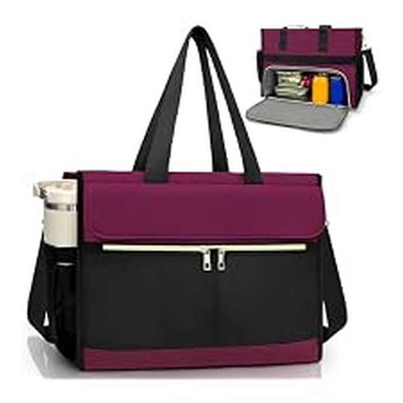 Lu.6_ Laptop Tote with Insulated Lunch Box Compartment for Nurse, Teacher Work Office Outdoor