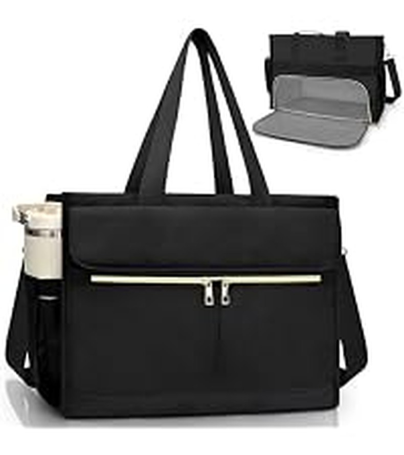 Lu.6_ Laptop Tote with Insulated Lunch Box Compartment for Nurse, Teacher Work Office Outdoor detail