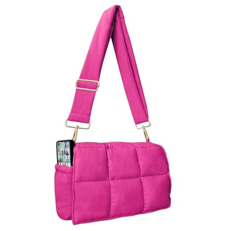 NAARIIAN Crossbody Bag for Women Quilted Puffer Purse Fashion Lightweight Travel Handbags Cute Small