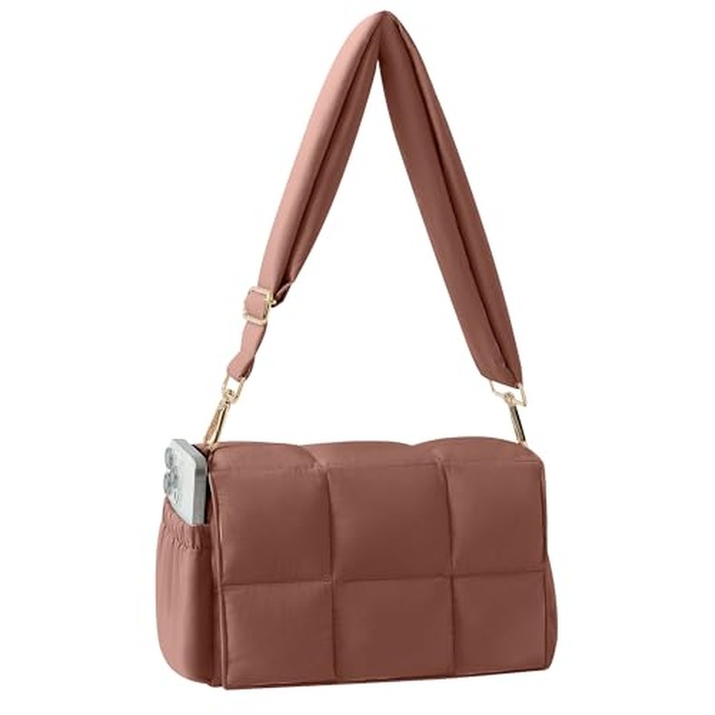 NAARIIAN Crossbody Bag for Women Quilted Puffer Purse Fashion Lightweight Travel Handbags Cute Small detail