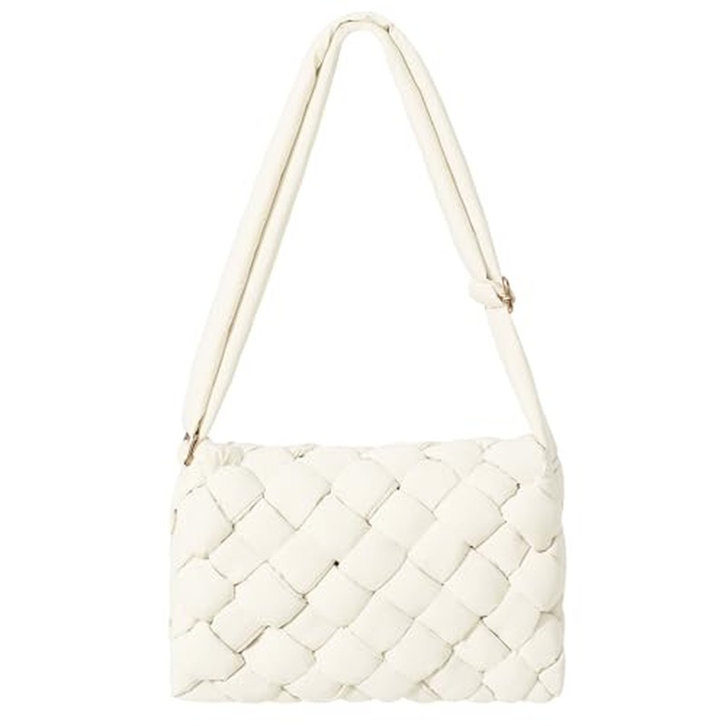 NAARIIAN Small Puffer Crossbody Bag for Women,Lightweight Quilted Woven Purse with Adjustable Strap