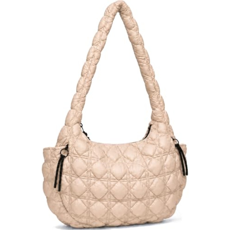 Puffer Tote Bag for Women Large Quilted Shoulder Bag Nylon Crossbody Bag
