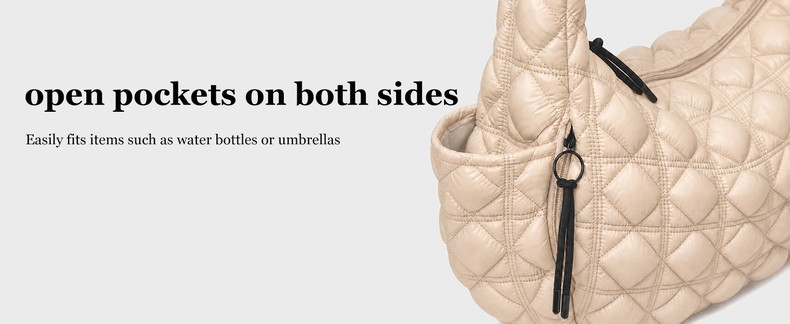 Puffer Tote Bag for Women Large Quilted Shoulder Bag Nylon Crossbody Bag detail