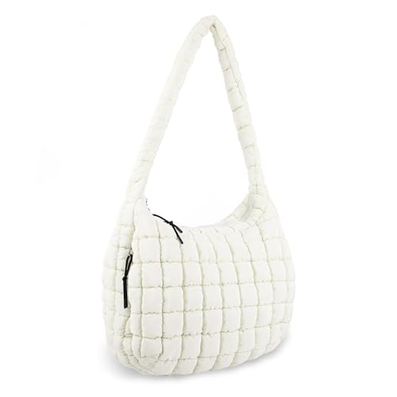 Quilted Puffer Tote Bag Purse Puffy Crossbody Shoulder Bag,L