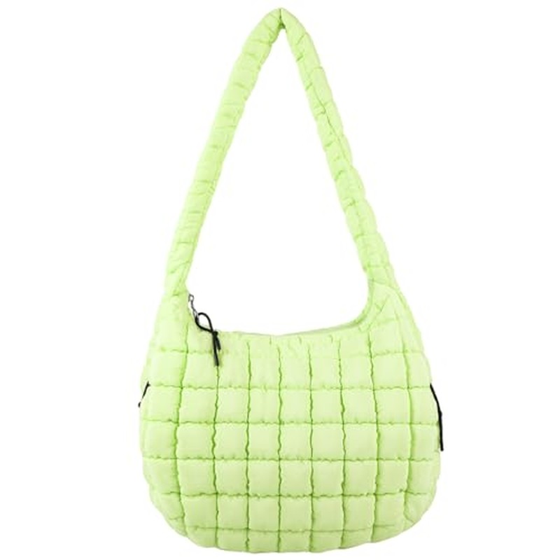 Quilted Puffer Tote Bag Purse Puffy Crossbody Shoulder Bag,Lightweight Nylon Hobo Bag Puffer Carryal