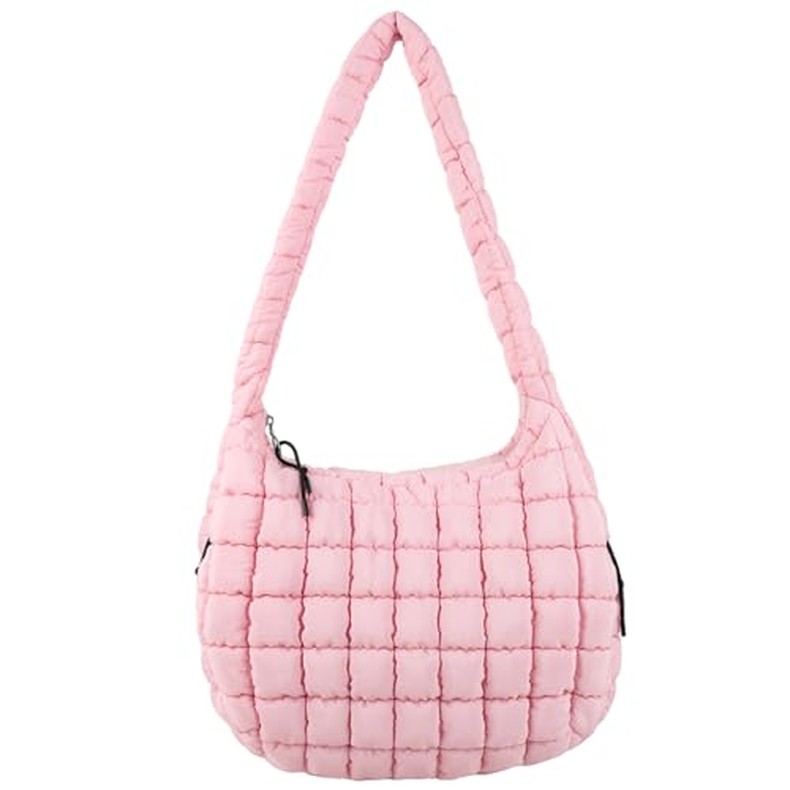 Quilted Puffer Tote Bag Purse Puffy Crossbody Shoulder Bag,Lightweight Nylon Hobo Bag Puffer Carryal detail