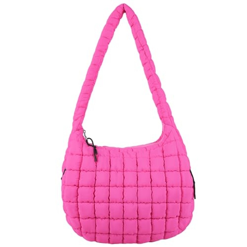 Quilted Puffer Tote Bag Purse Puffy Crossbody Shoulder Bag,Lightweight Nylon Hobo Bag Puffer Carryal detail