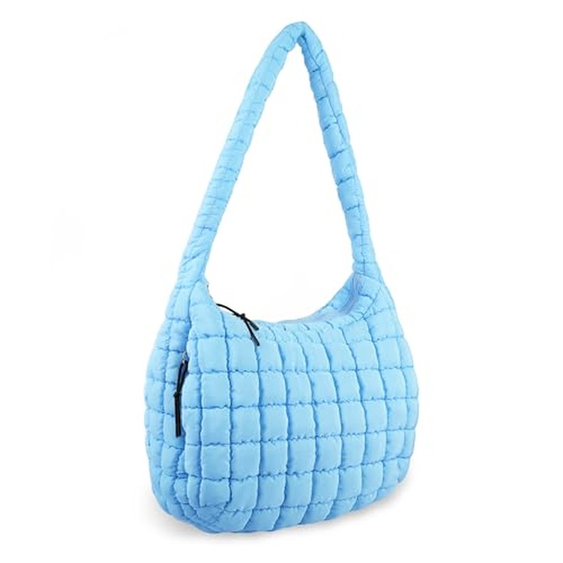 Quilted Puffer Tote Bag Purse Puffy Crossbody Shoulder Bag,Lightweight Nylon Hobo Bag Puffer Carryal detail
