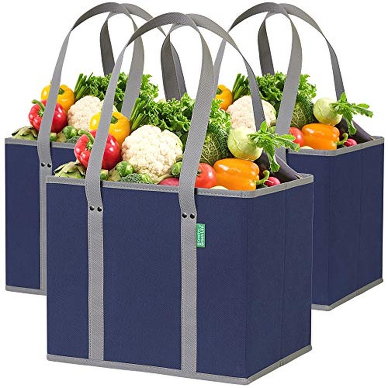 Reusable Grocery Bags (3 Pack) – Heavy Duty Shopping Bags, B