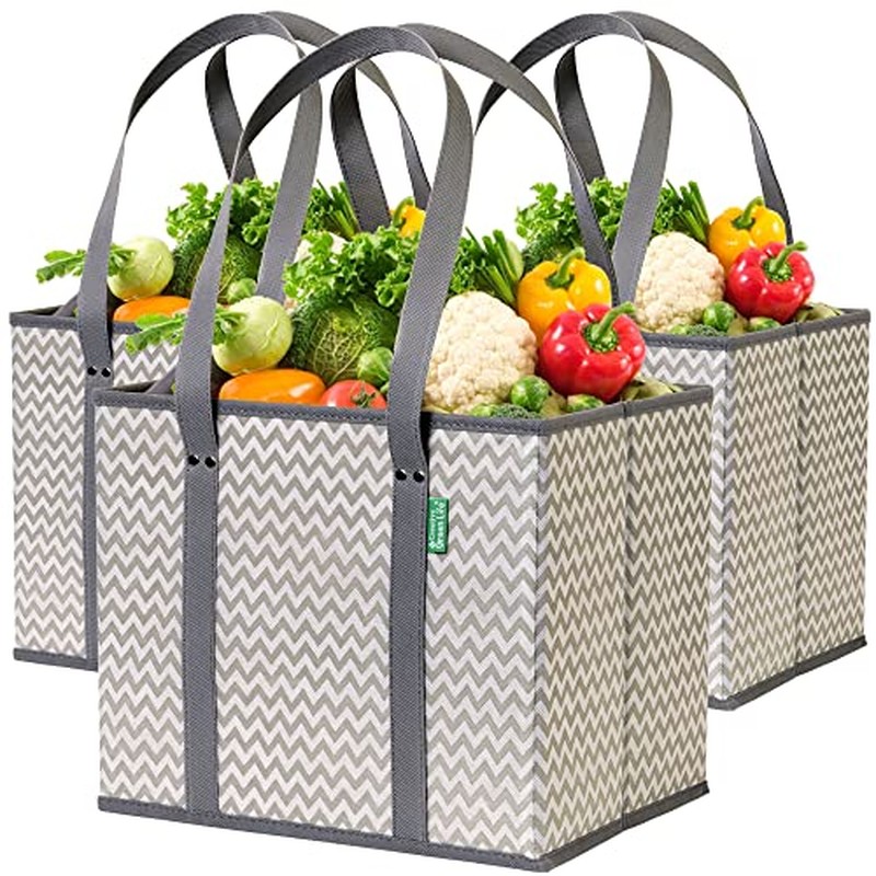 Reusable Grocery Bags (3 Pack) – Heavy Duty Shopping Bags, Blue