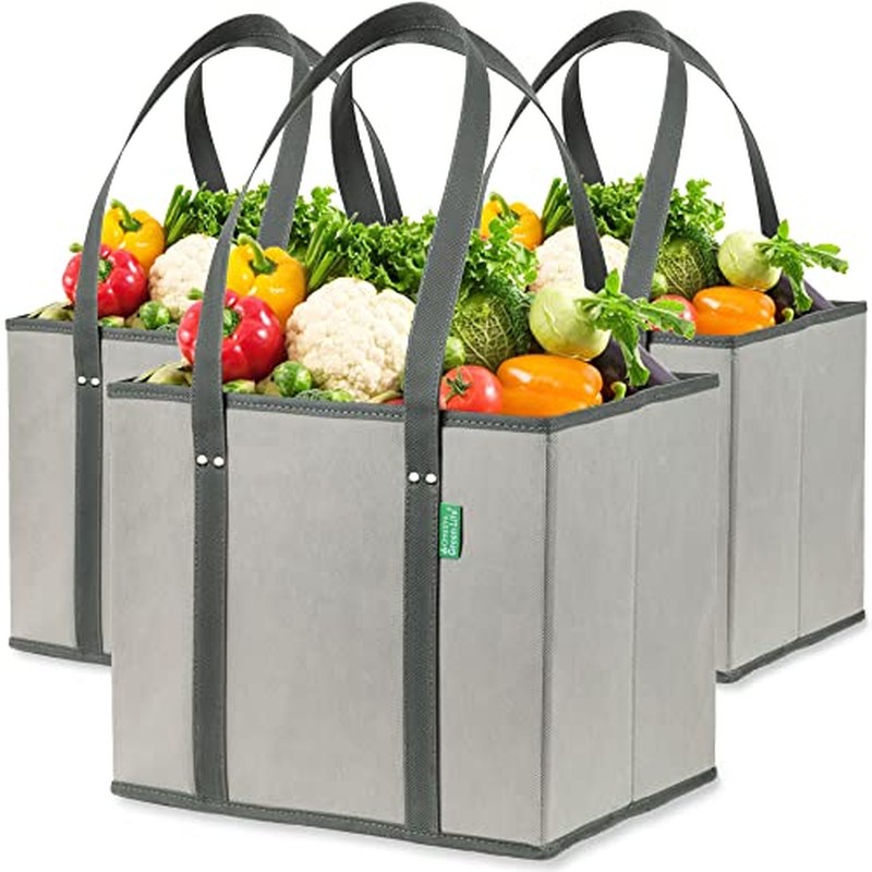 Reusable Grocery Bags (3 Pack) – Heavy Duty Shopping Bags, Blue