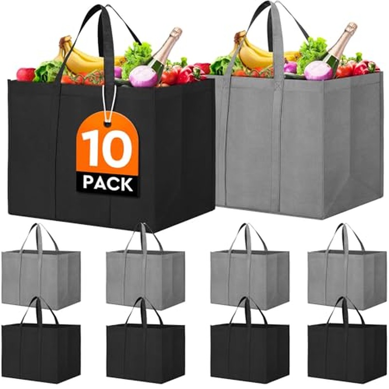Reusable Grocery Shopping Bags 10 Pack Large Foldable Tote B