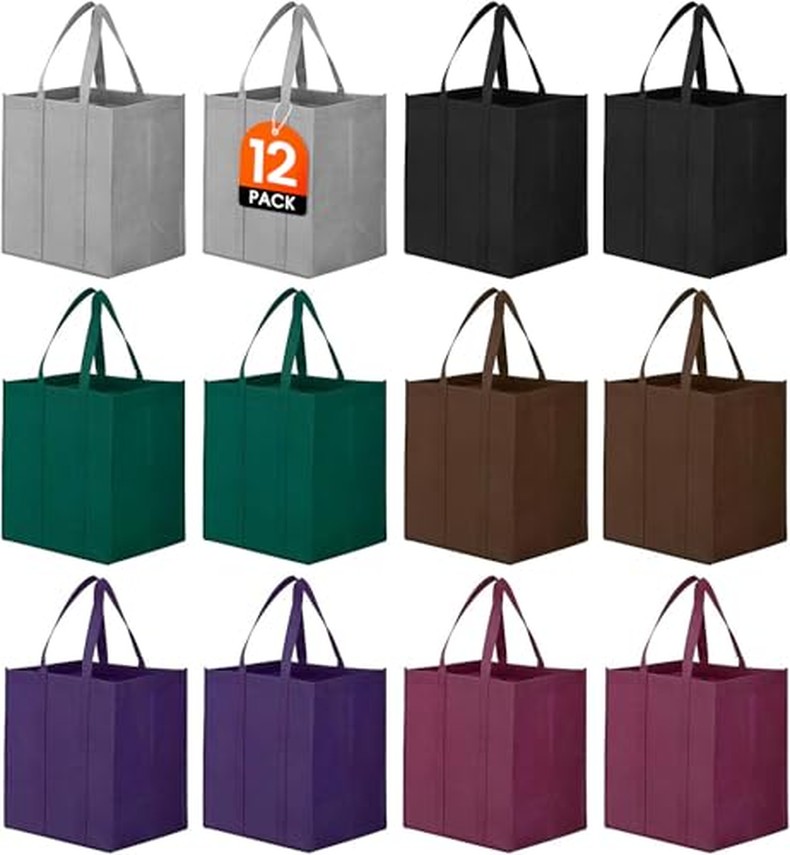 Reusable Grocery Shopping Bags 10 Pack Large Foldable Tote Bags Bulk detail