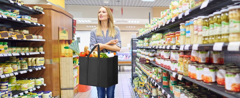 Reusable Grocery Shopping Bags 10 Pack Large Foldable Tote Bags Bulk detail