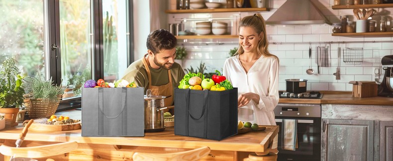 Reusable Grocery Shopping Bags 10 Pack Large Foldable Tote Bags Bulk detail