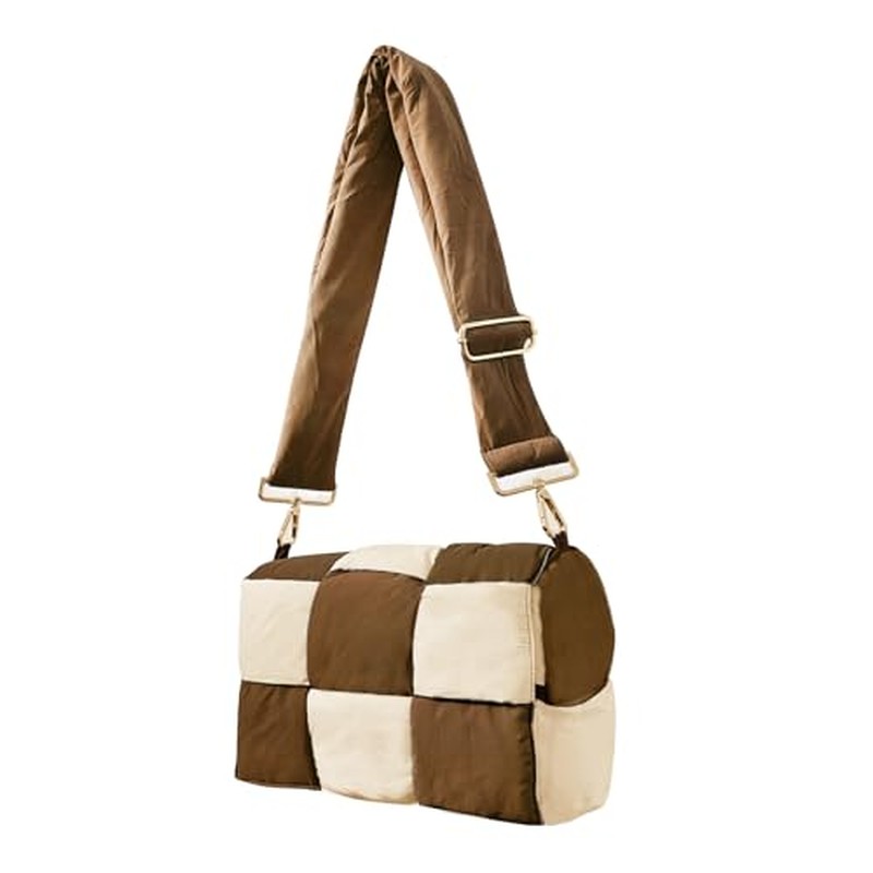 Shoulder Bag Lightweight Puffer Tote Crossbody Bag Handwoven for Women
